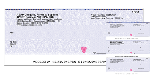 Business 3/Page Computer Cheques - Blue Security Design
