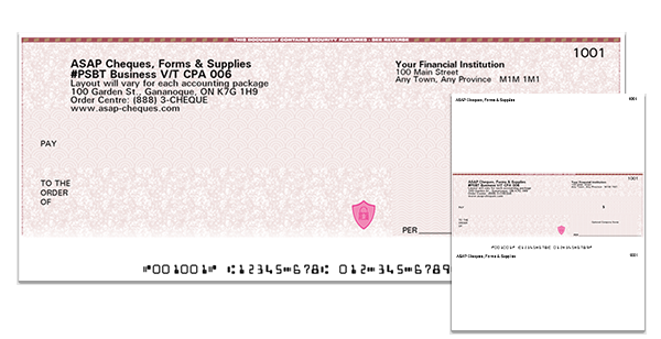 Business Voucher Computer Cheque (cheque in middle) - Executive Security Design