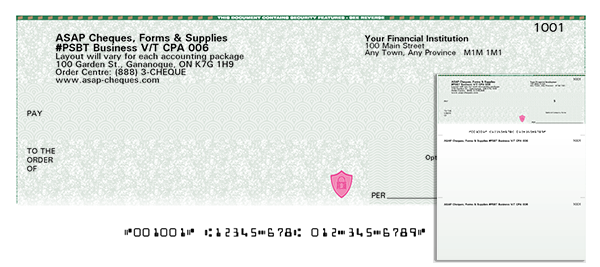 Business Voucher Computer Cheque (cheque on top) - Green Security Design