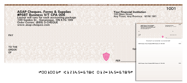 Business Voucher Computer Cheque (cheque on top) - Parchment Security Design