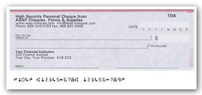 Personal Cheques (single) Classic Security Design - Executive Security Design