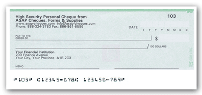 Personal Cheques (single) Classic Security Design - Green Security Design
